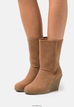 femmes botte d'hiver bottines compensées cognac 006BT2065 Anna Field