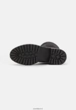 femmes bottes à lacets en cuir noir 006BT2224 Anna Field - Image 5
