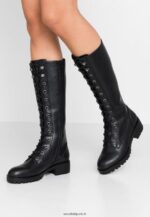 femmes bottes à lacets noires 006BT2222 Anna Field