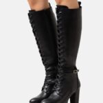 femmes bottes à lacets noires 006BT2223 Anna Field