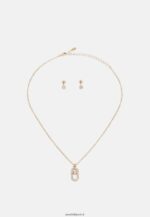 femmes boucles d'oreilles serties dorées 006BT2656 Anna Field