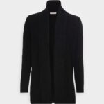 femmes cardigan côtelé col rabattu noir 006BT822 Anna Field
