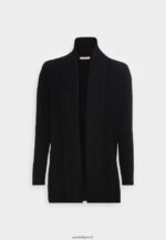femmes cardigan côtelé col rabattu noir 006BT822 Anna Field