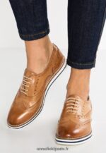 femmes chaussures à lacets casual en cuir cognac 006BT1849 Anna Field