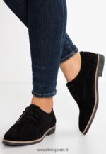 femmes chaussures à lacets en cuir noir 006BT1854 Anna Field