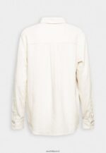 femmes chemisier boutonné en mélange de lin chemisier boutonné beige 006BT680 Anna Field - Image 6