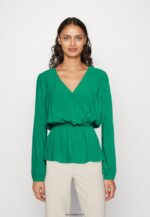 femmes chemisier péplum vert 006BT692 Anna Field
