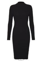 femmes crew ausschnitt bodycon ripp mini srickkleid robe droite noir 006BT204 Anna Field - Image 4