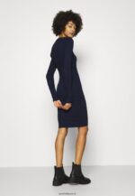 femmes crew ausschnitt ripp top bodycon mini srickkleid robe droite bleu foncé 006BT205 Anna Field - Image 3