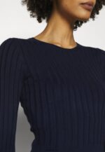 femmes crew ausschnitt ripp top bodycon mini srickkleid robe droite bleu foncé 006BT205 Anna Field - Image 6