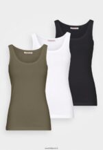 femmes débardeur basique 3er pack top noir/blanc/kaki 006BT397 Anna Field - Image 7