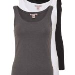 femmes débardeur basique 3er pack top noir blanc mottl 006BT434 Anna Field