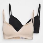 femmes edison lot de 2 soutiens-gorge t-shirt sans armatures noir/nude 006BT920 Anna Field