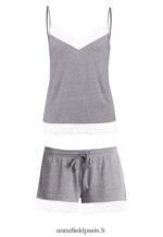 femmes ensemble pyjama blanc cassé/bleu foncé 006BT1060 Anna Field - Image 6