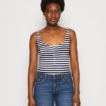 femmes haut blanc/bleu 006BT467 Anna Field