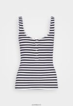 femmes haut blanc/bleu 006BT467 Anna Field - Image 5