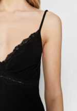 femmes heidi chemise de nuit viscose manches courtes nuisette noir 006BT1038 Anna Field - Image 5