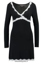 femmes heidi chemise de nuit viscose manches longues nuisette noir 006BT1039 Anna Field - Image 5