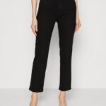 femmes jean droit en denim noir 006BT665 Anna Field