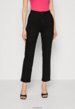 femmes jean droit en denim noir 006BT665 Anna Field
