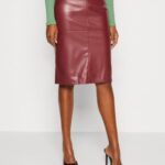 femmes jupe crayon bordeaux 006BT803 Anna Field