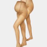 femmes Lot de 2 collants 20 deniers camel 006BT1102 Anna Field