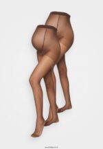 femmes Lot de 2 collants 20 deniers marron foncé 006BT1100 Anna Field
