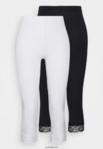 femmes Lot de 2 pantalons leggings noir/blanc 006BT661 Anna Field