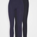 femmes Lot de 2 pantalons leggings noir/bleu foncé 006BT660 Anna Field
