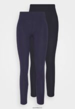 femmes Lot de 2 pantalons leggings noir/bleu foncé 006BT660 Anna Field