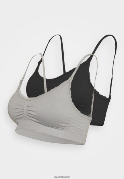femmes Lot de 2 soutiens-gorge de maternité sans couture bustier gris/noir 006BT952 Anna Field