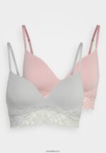 femmes Lot de 2 soutiens-gorge triangle gris/rose 006BT924 Anna Field - Image 5