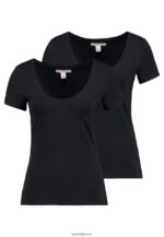 femmes Lot de 2 t-shirts basiques noir 006BT354 Anna Field - Image 4