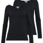 femmes Lot de 2 tops manches longues noir 006BT586 Anna Field