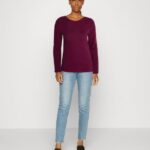 femmes Lot de 2 tops manches longues rouge foncé/noir 006BT589 Anna Field
