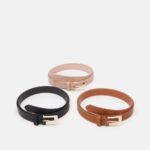 femmes Lot de 3 ceintures noir/cognac/rose 006BT2726 Anna Field