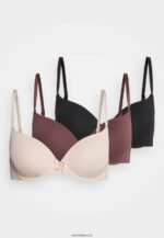 femmes Lot de 3 soutiens-gorge t-shirt noir/nude/marron 006BT944 Anna Field - Image 6