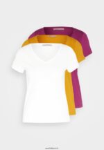 femmes Lot de 3 t-shirts basiques jaune foncé/violet/blanc 006BT255 Anna Field - Image 7