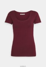 femmes Lot de 3 t-shirts basiques rouge foncé/bleu foncé/blanc 006BT330 Anna Field - Image 4