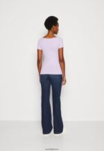 femmes Lot de 3 t-shirts basiques violet/blanc/gris clair chiné 006BT264 Anna Field - Image 3