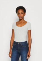 femmes Lot de 3 t-shirts basiques violet/blanc/gris clair chiné 006BT264 Anna Field - Image 4