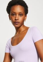 femmes Lot de 3 t-shirts basiques violet/blanc/gris clair chiné 006BT264 Anna Field - Image 6