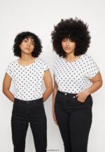 femmes Lot de 3 t-shirts imprimés bleu clair/blanc/noir 006BT263 Anna Field - Image 8