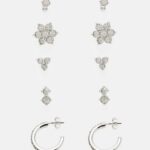 femmes Lot de 5 boucles d'oreilles argentées 006BT2662 Anna Field