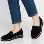 femmes mocassins confort en cuir noir 006BT1787 Anna Field