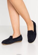 femmes mocassins cuir bleu 006BT1860 Anna Field