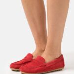 femmes mocassins cuir rouge 006BT1861 Anna Field