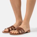 femmes mules en cuir marron 006BT1877 Anna Field