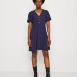 femmes robe chemise bleu foncé 006BT88 Anna Field