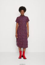 femmes robe chemise bleu foncé/rouge 006BT91 Anna Field